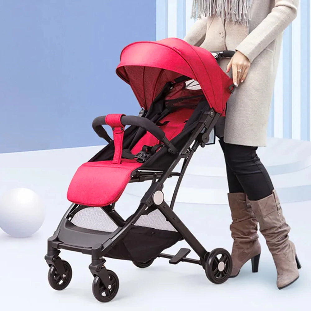 Passeggino Ultraleggero Chiusura Facilitata Salvaspazio Portata 15 kg Rosso