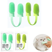 Set di spazzole per cani e gatti, set di spazzole per le dita, setole morbide a 135°, cura dei denti con due dita, facile pulizia dei denti, adatto per cani, cuccioli, gatti e piccoli animali domestici.