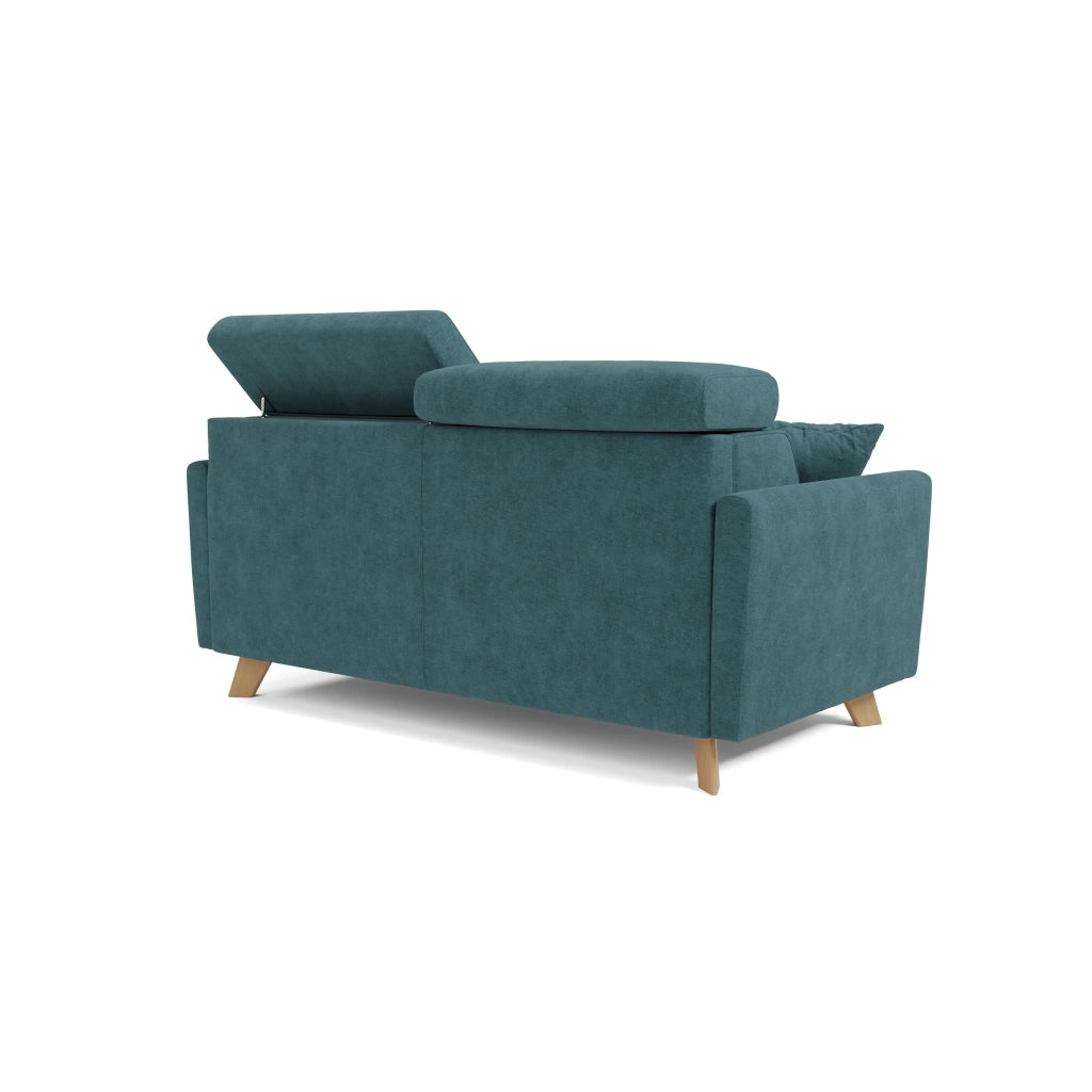 Francy Divano letto matrimoniale con poggiatesta regolabili in tessuto impermeabile e smacchiabile T17 180 cm (mat. 140x197) petrolio