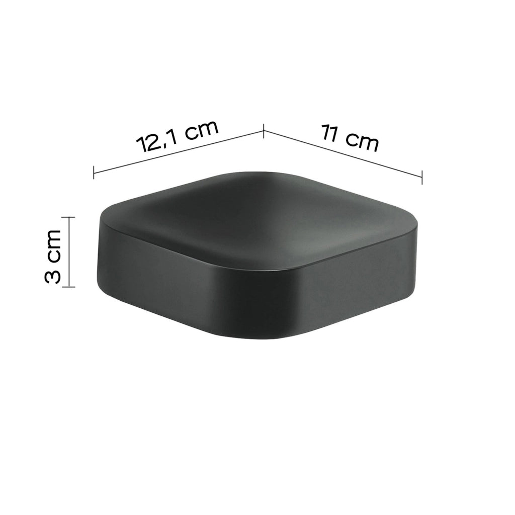Portasapone inamovibile da muro in ottone, acciaio inox e Cromall 3212 Gedy serie OUTLINE Nero Opaco