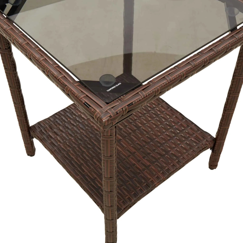 Set di divani da esterno 2 pcs Marrone e Rosso polyrattan