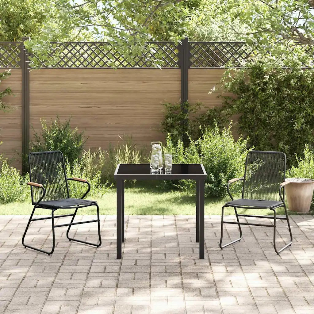 Set da Pranzo per Giardino 3 pcs Nero 3379170