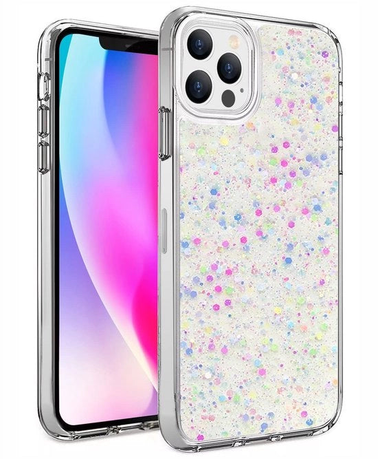 Coprimessa iPhone 12 Pro Max - Abbigliamento Flitante - Resistente allo Shock - Resistente alle Sollecitazioni - Rosa Scintillante - Retro con Superficie Dura - Coprimessa per Telefono