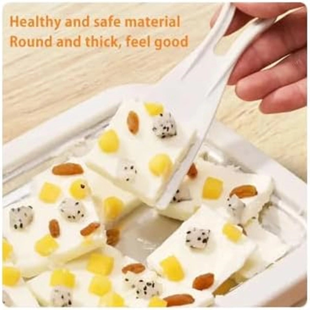 Trade Shop - Vassoio Piastra Gelatiera In Acciaio Per Preparare Gelato Sorbetto Yogurt Con Spatole -