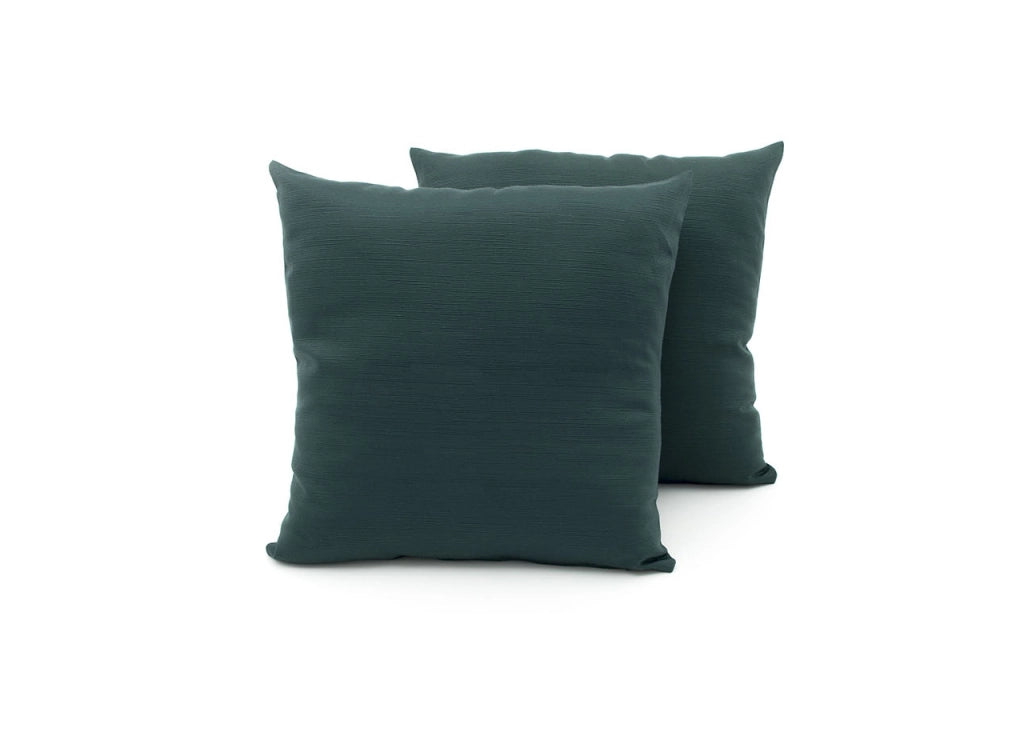 Coppia Cuscini Arredo Imbottiti Tessuto Ottoman In Tinta Unita Colore Verdone 08 - 40x40 - Verdone 08