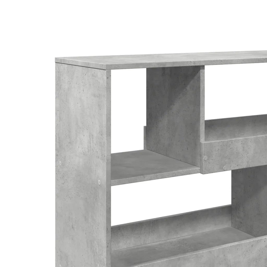 Libreria Divisorio-Scaffale per Libri-Mobile di Stoccaggio Grigio Cemento 100x33x94,5 cm