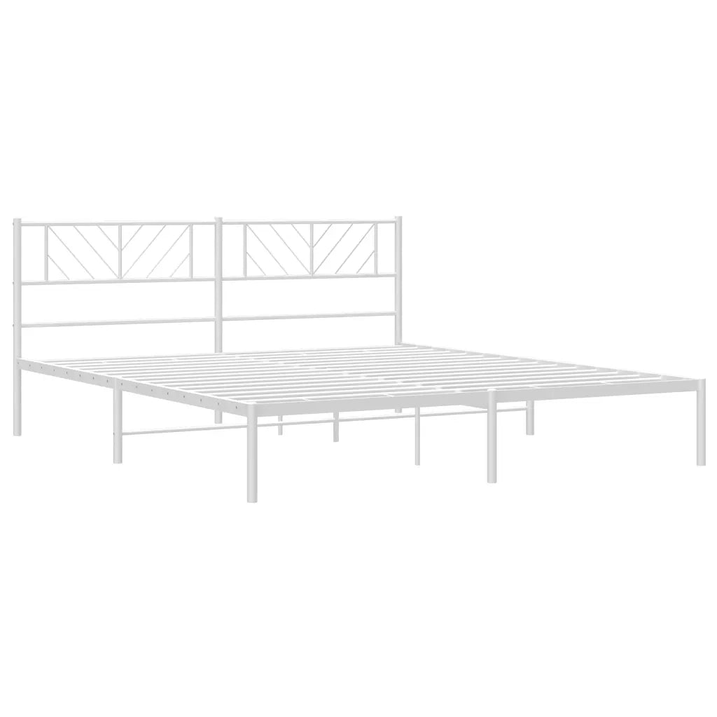 Giroletto con Testiera-Struttura Letto con testiera Metallo Bianco 193x203 cm 993293