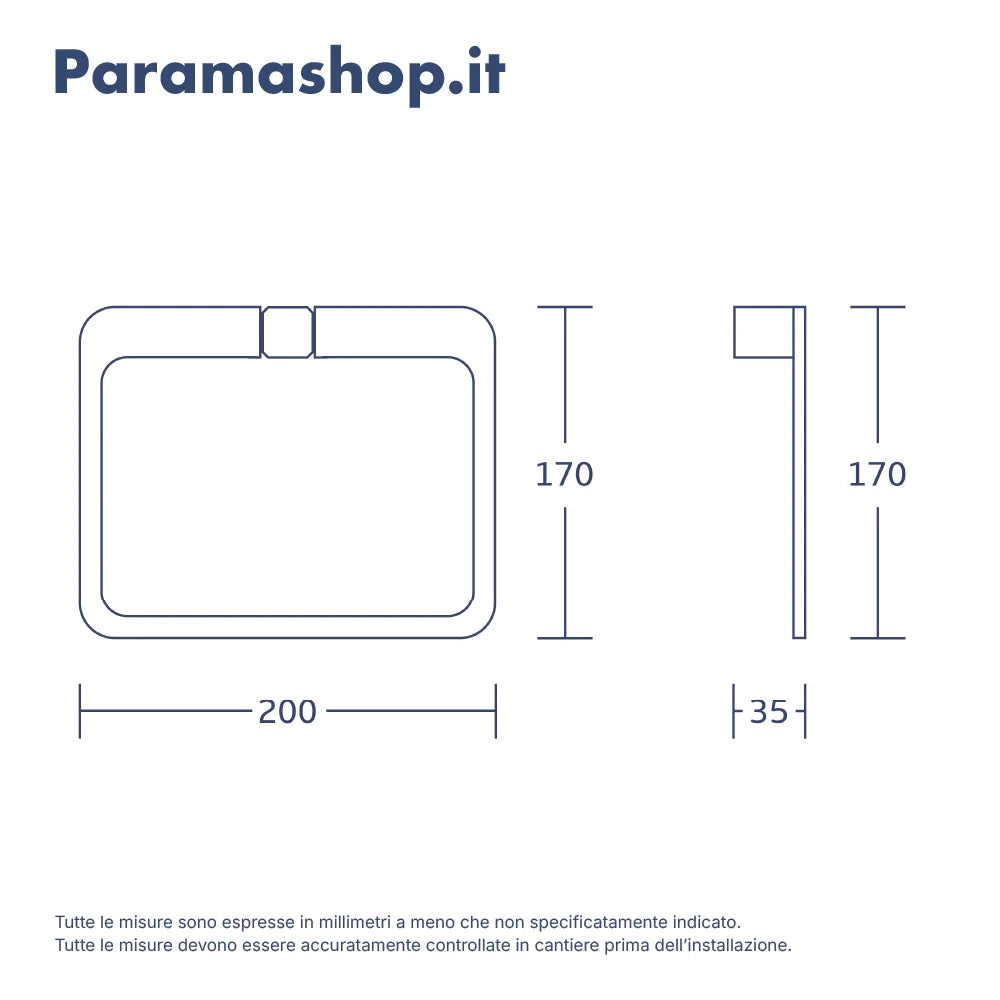 Porta asciugamani ad anello in zinco cromato| Brush