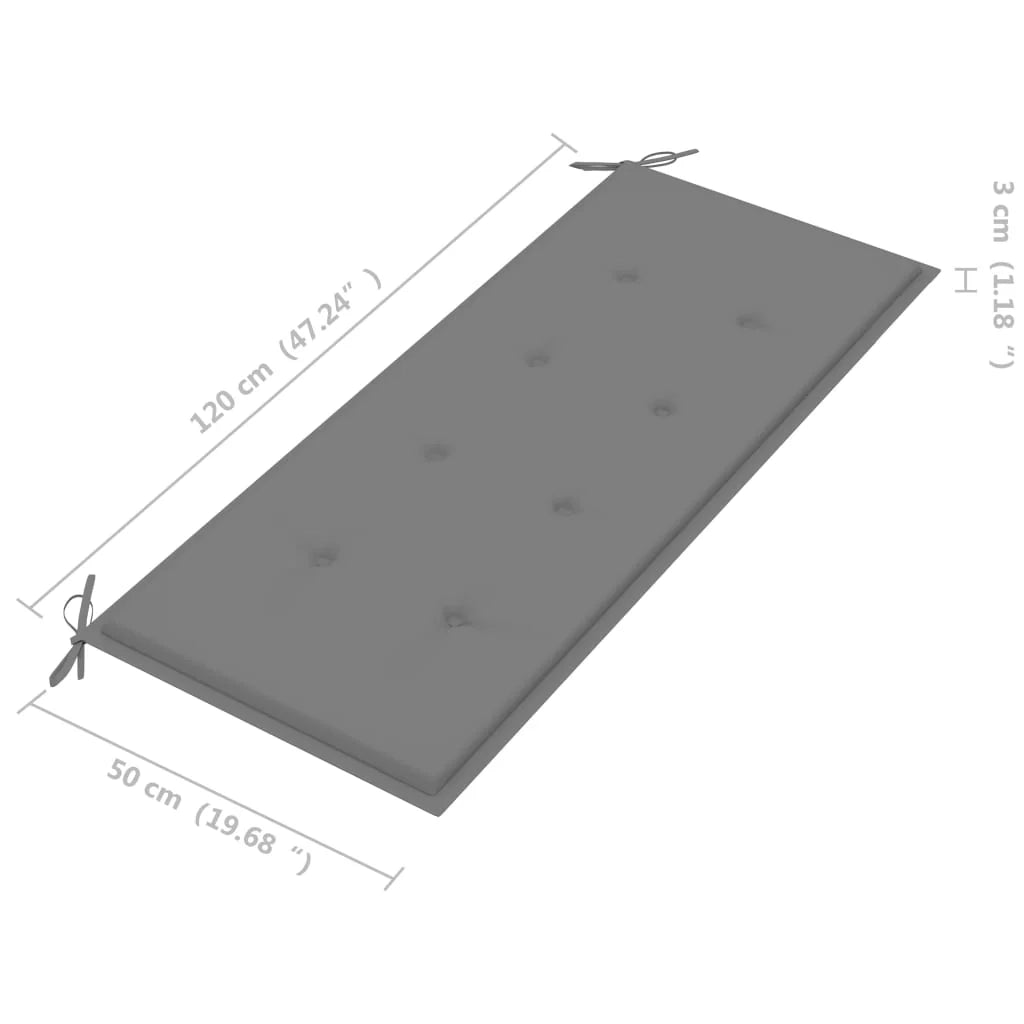 Panchina da giardino arredo esterno per patio terrazzo con cuscino 120 cm legno massello di acacia 02_0011363