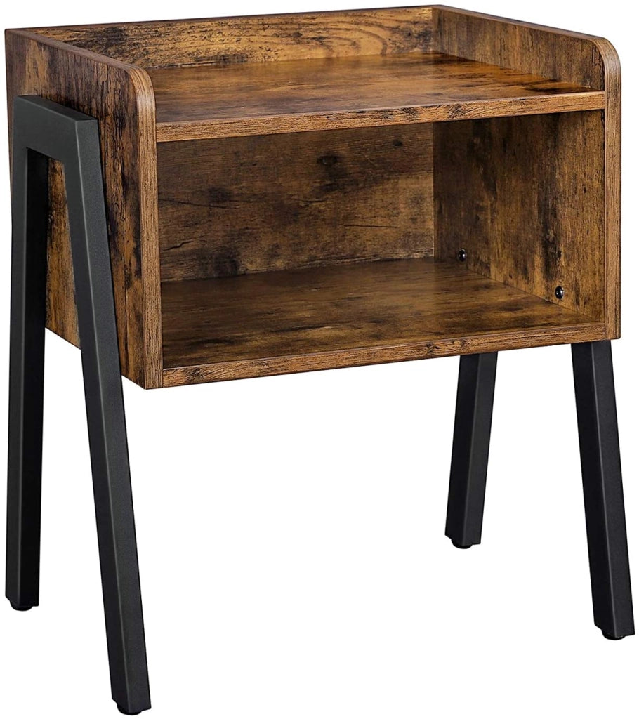 Comodino tavolino laterale comodino 42 x 35 x 52 cm tavolino impilabile con vano portaoggetti aperto stile retrò gambe in metallo vintage 12_0001039