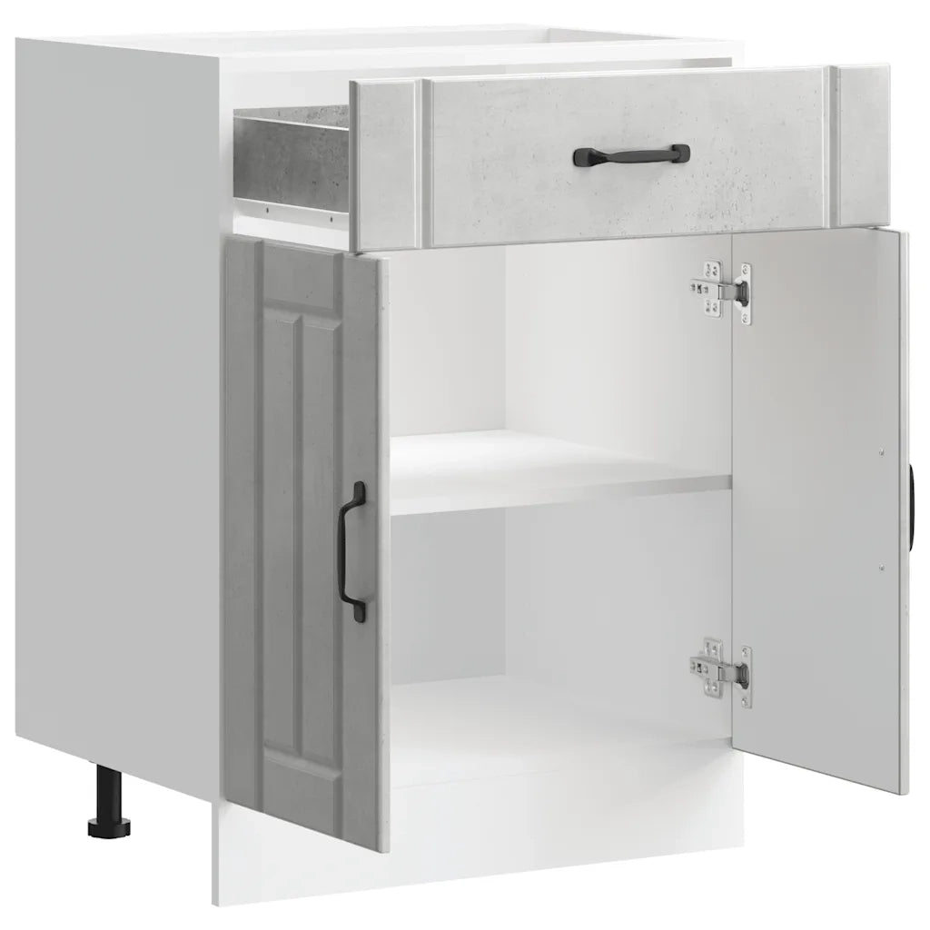 vidaXL Base da Cucina Lucca Grigio Cemento in Legno Multistrato