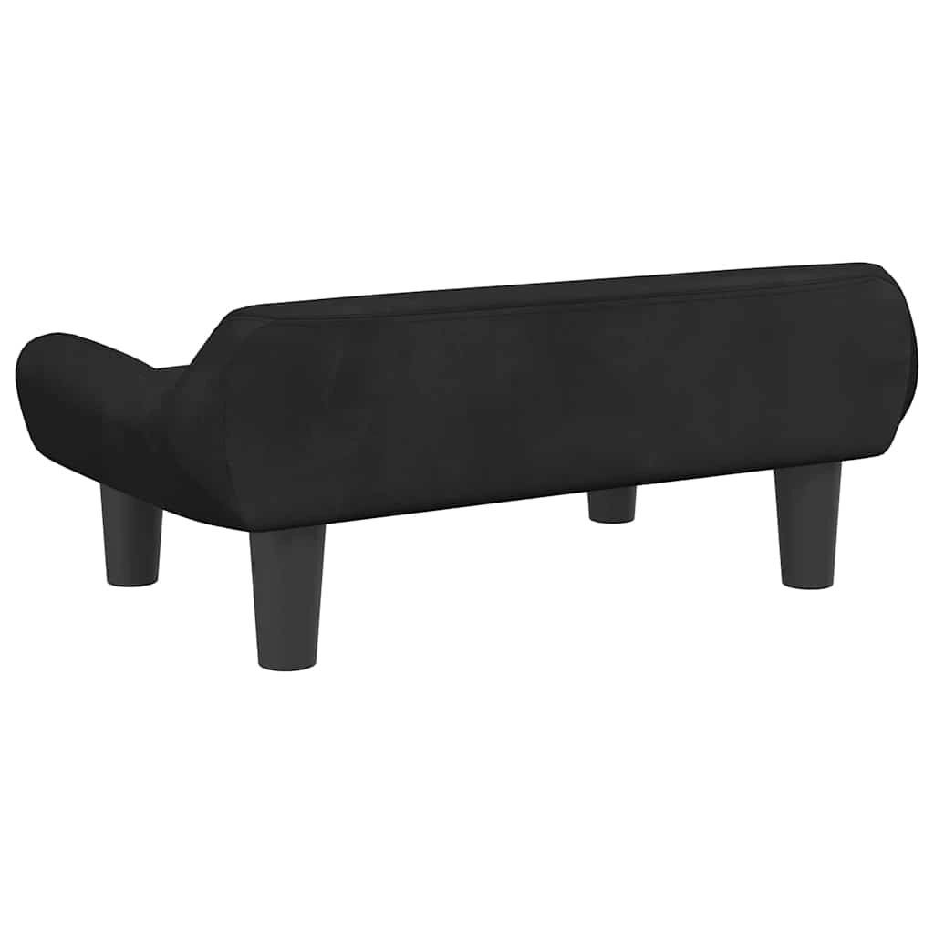 Cuccia per cani con cesto divano confortevole 70 x 40 x 24 cm velluto nero 02_0042794