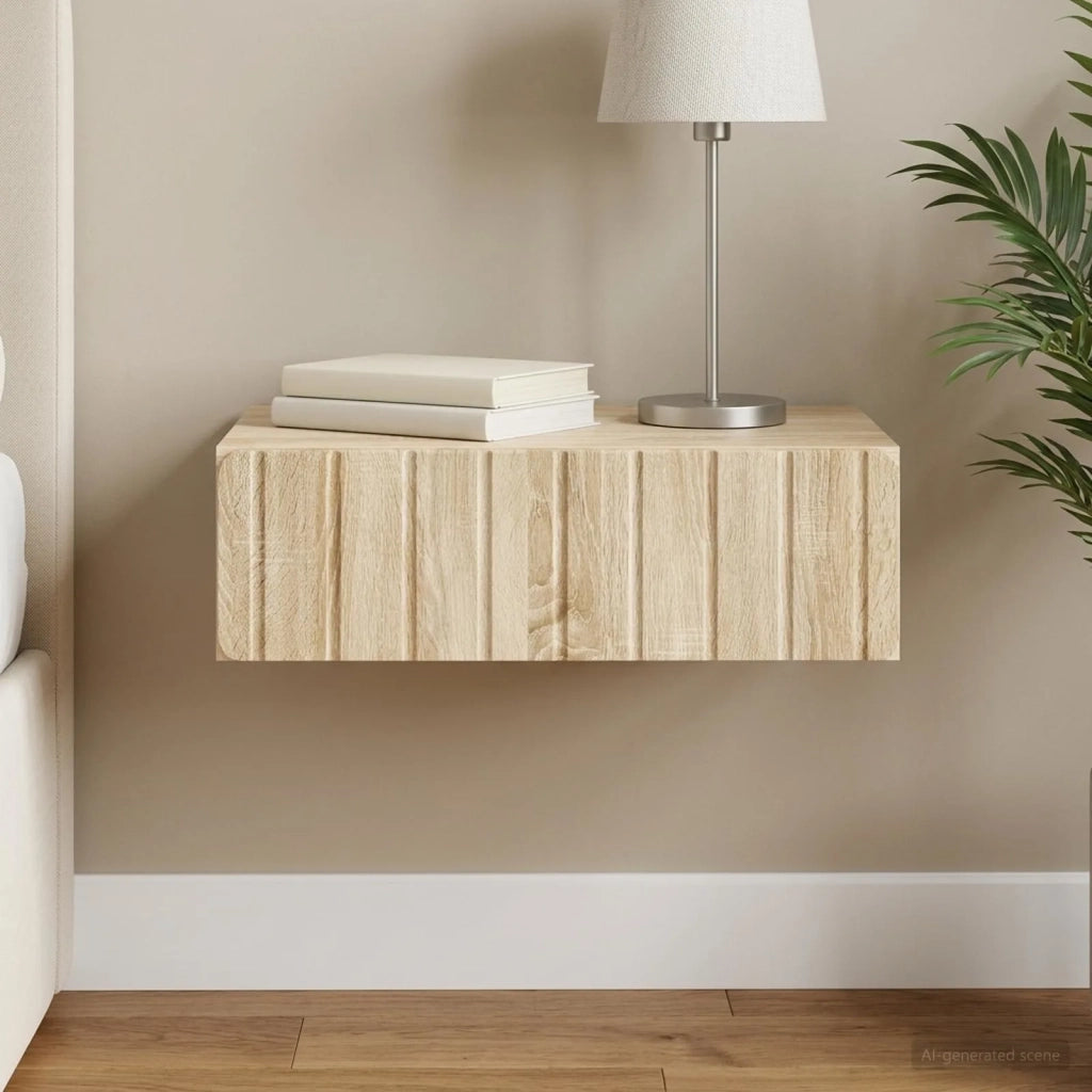 Tavolino da Parete Laterale Rovere Sonoma 59 x 34,5 x 17 cm 898317