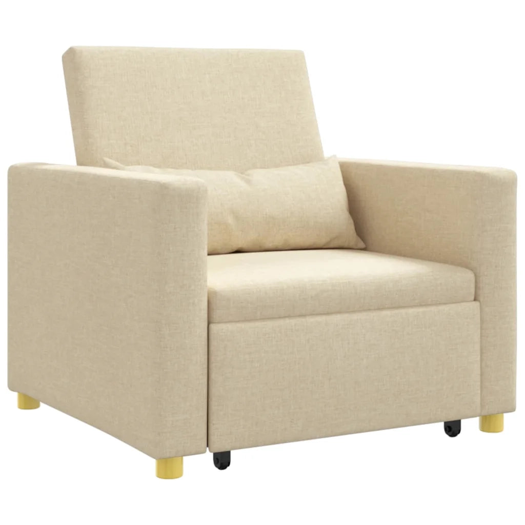 Divano letto estraibile singolo-Sofa Letto-Daybed Crema 90 x 165 x 87 cm Tessuto
