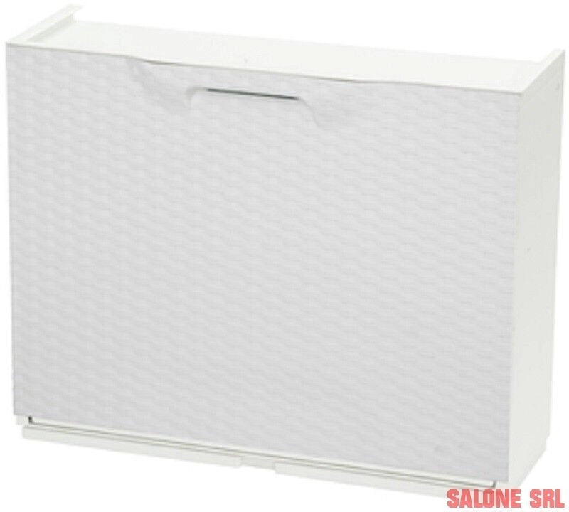 SCARPIERA MODULARE COMPONIBILE PZ.4 ABS EFFETTO RATTAN BIANCO 51X17X40H