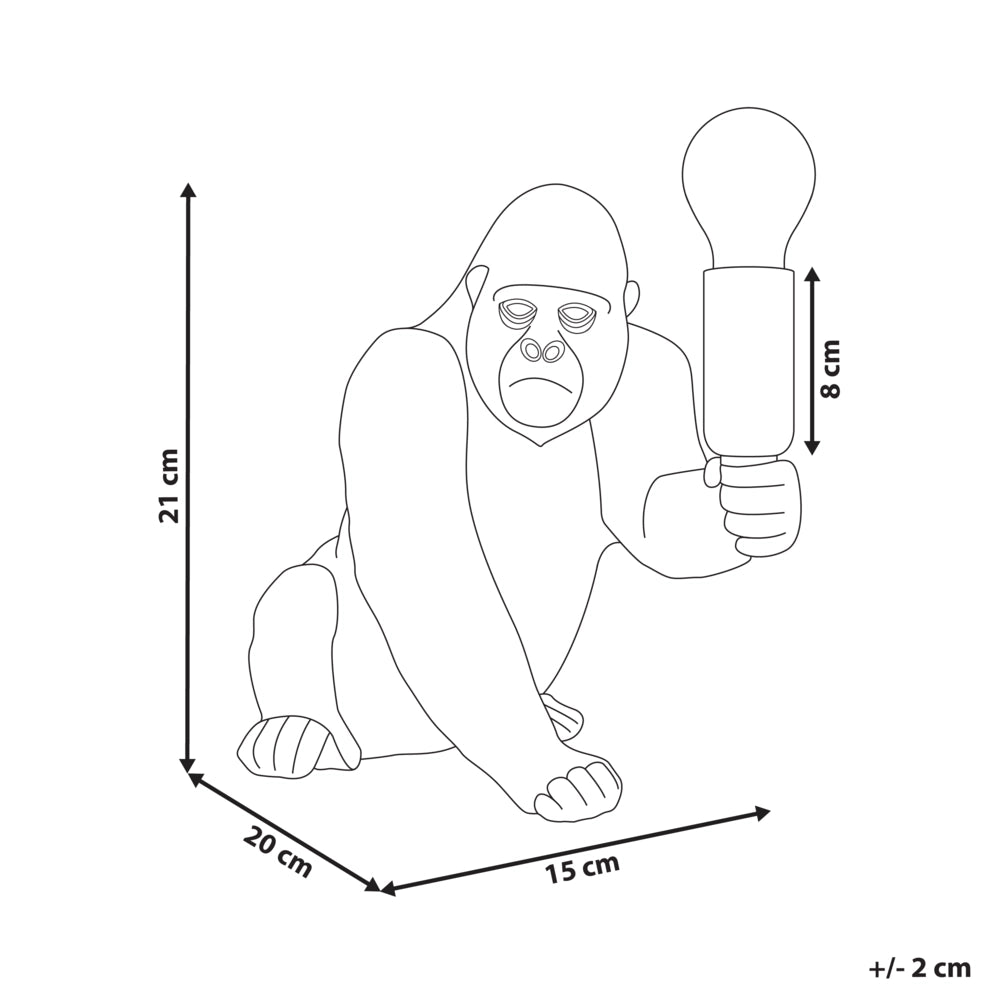 Lampada da tavolo Luce da comodino in poliresina dorata Lampada da lettura a forma di gorilla Lampada a tema animale Soggiorno Camera da letto Stile Glam