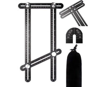 Liniale di alluminio a più angoli - strumento di misura versatile - 1 pezzo - argento - alluminio