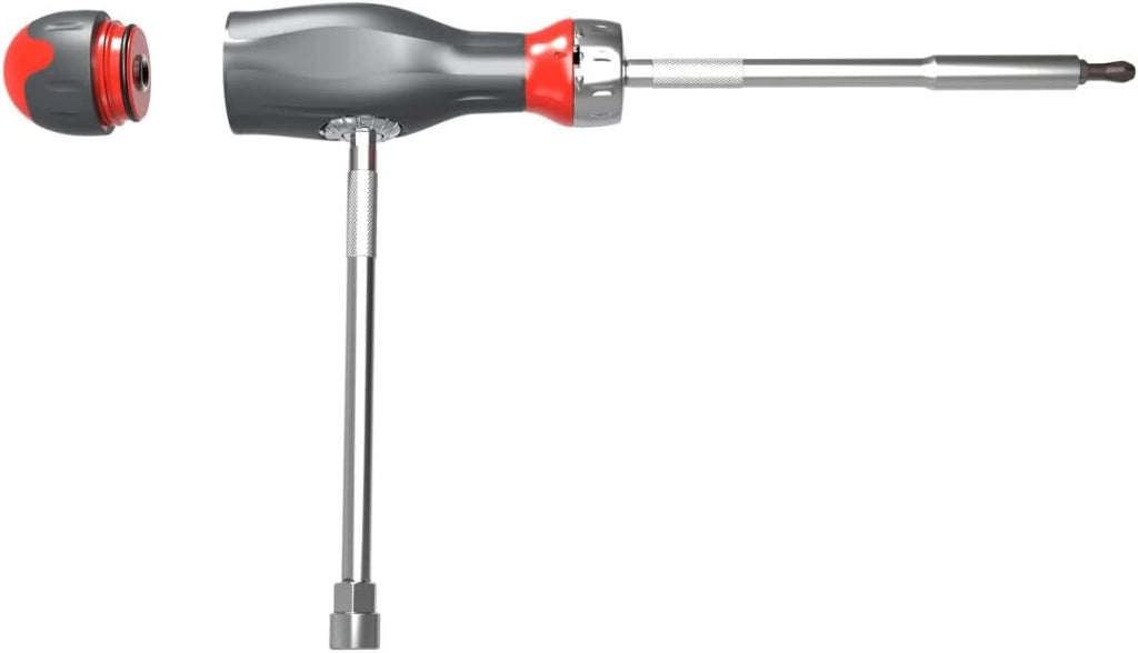 Composizione di cacciaviti 3 in 1 protwist multilame a doppio cricchetto con composizione di prese da 1/4" manico ergonomico bi-materiale, cricchetto 45 denti di alta qualità, 12 pezzi