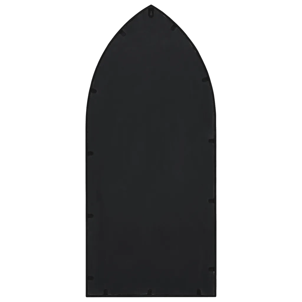 Specchio da Giardino Nero 100x45 cm in Ferro per Uso Esterno 318342