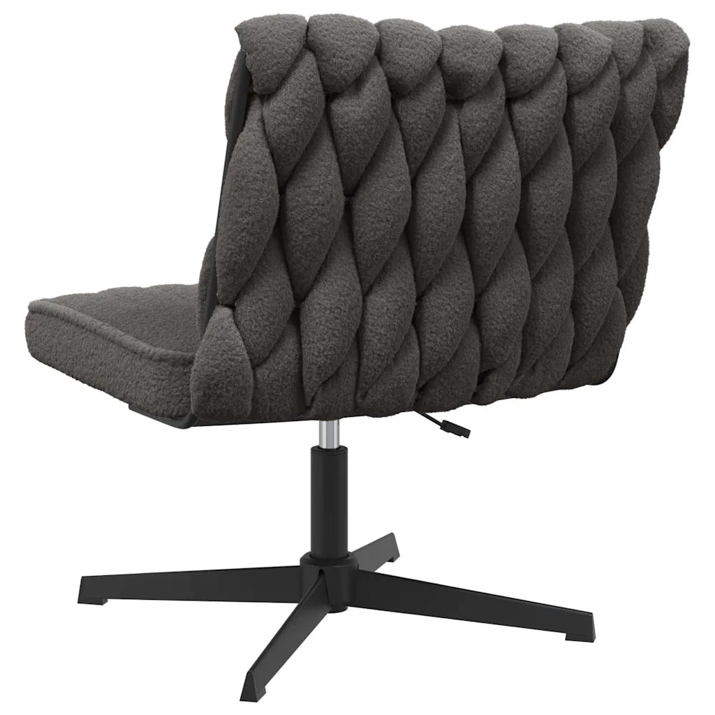 vidaXL Sedia da Ufficio Girevole Riccio Grigio Scuro Effetto Lana