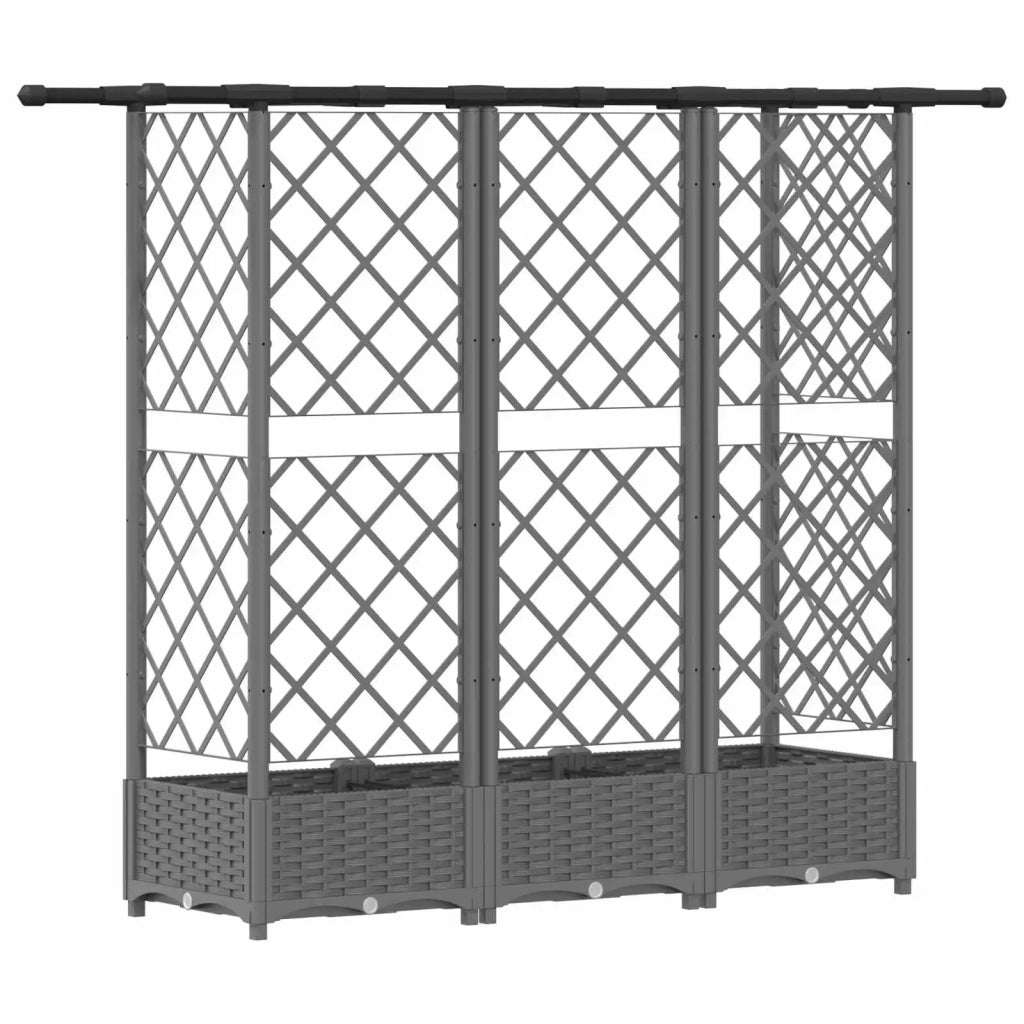 Letto Rialzato con Griglia e Tetto Grigio Chiaro PP 42032594