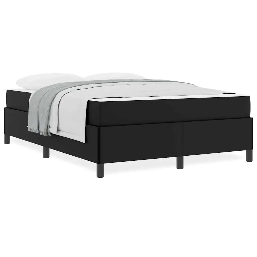 vidaXL Struttura letto con materasso Nero 140 x 190 cm Pelle sintetica