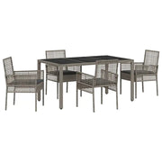Set da Pranzo per Giardino 5 pz | Set Salotto da Giardino Grigio polyrattan