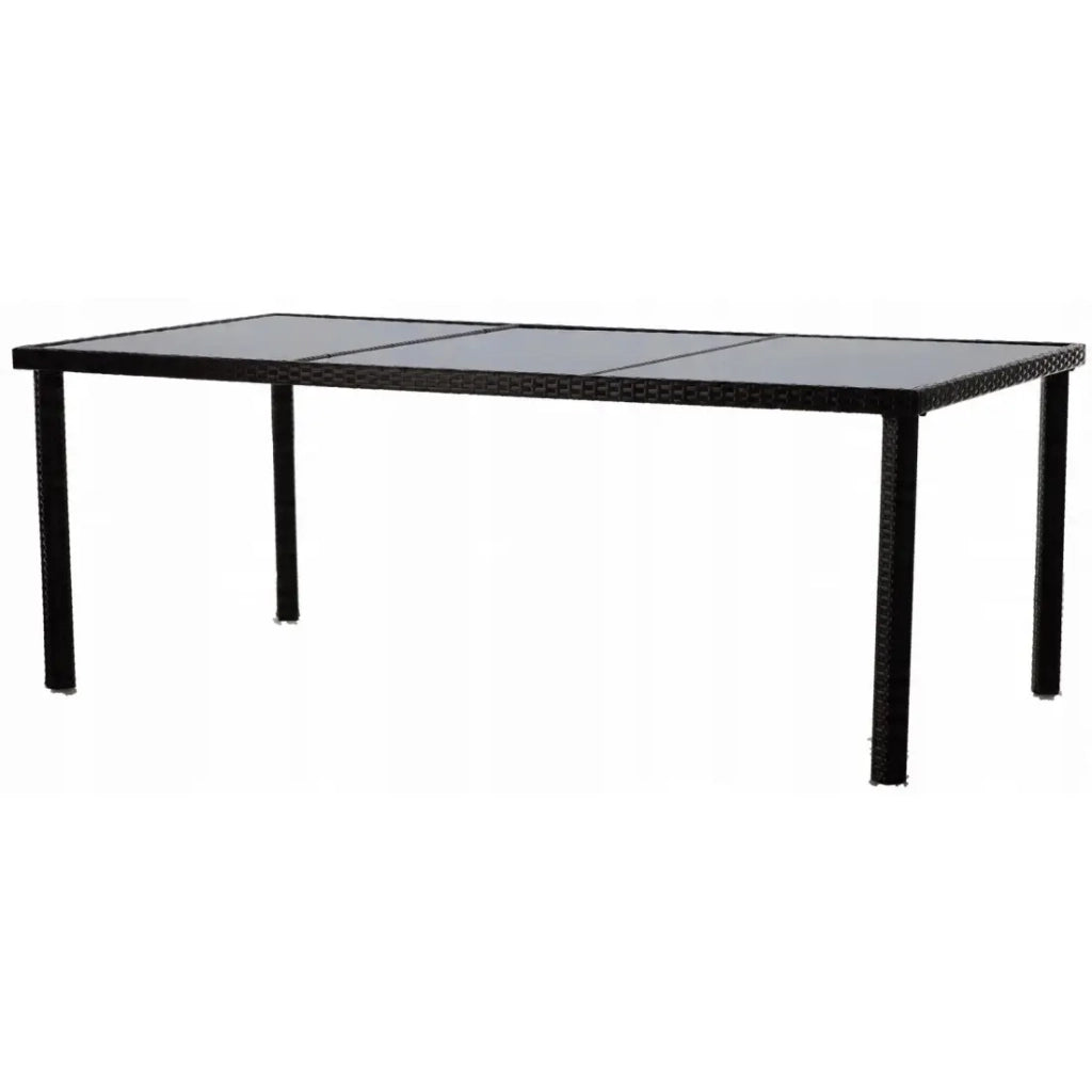 Salone da giardino ZORELIA 8 posti marrone e beige con grande tavolo e sedie