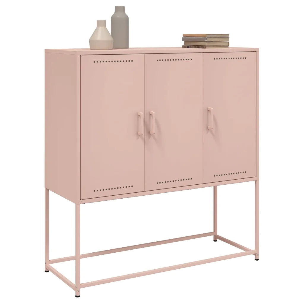 Credenza | Madia | Buffet da pranzo | Armadio da pranzo Rosa 100,5x39x107 cm in Acciaio
