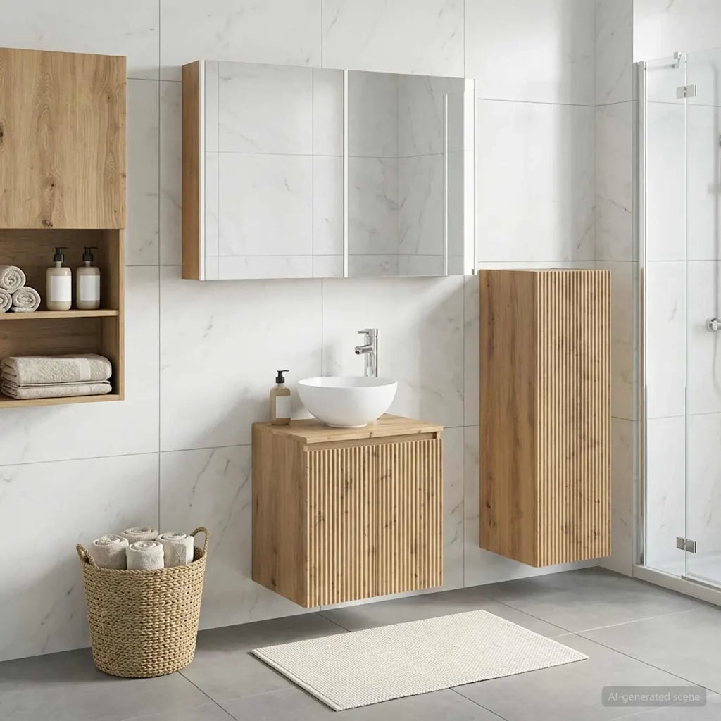 Set di mobili per il bagno 4 pcs Rovere Artigianale 3407430