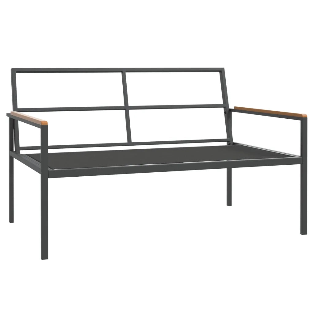 Set Salotto da Giardino 4 pz con Cuscini in Acciaio Antracite