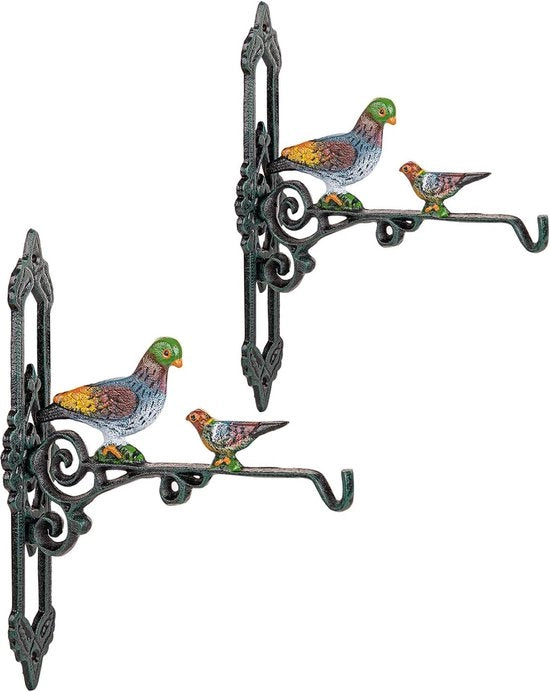 Beugoli per piante appese, 2 pezzi di beugoli pesanti per piante appese, 25 cm di profondità per appendi piante per parete esterna, attacchi decorativi per vasi di fiori, alimentatori per uccelli, gong da vento.