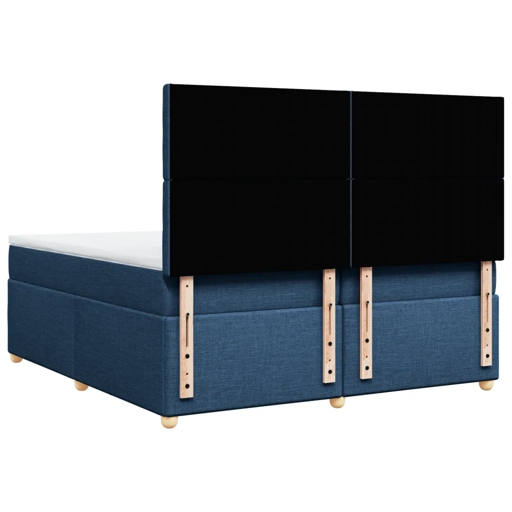 Giroletto a Molle con Materasso Blu 200x200 cm in Tessuto