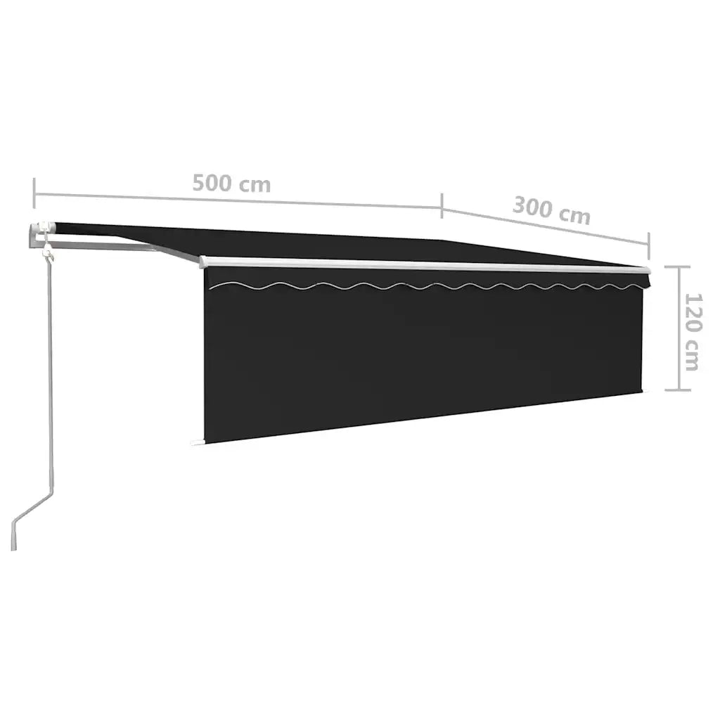 Tenda Sole Retrattile Automatica Parasole 5x3 m Antracite 3069349