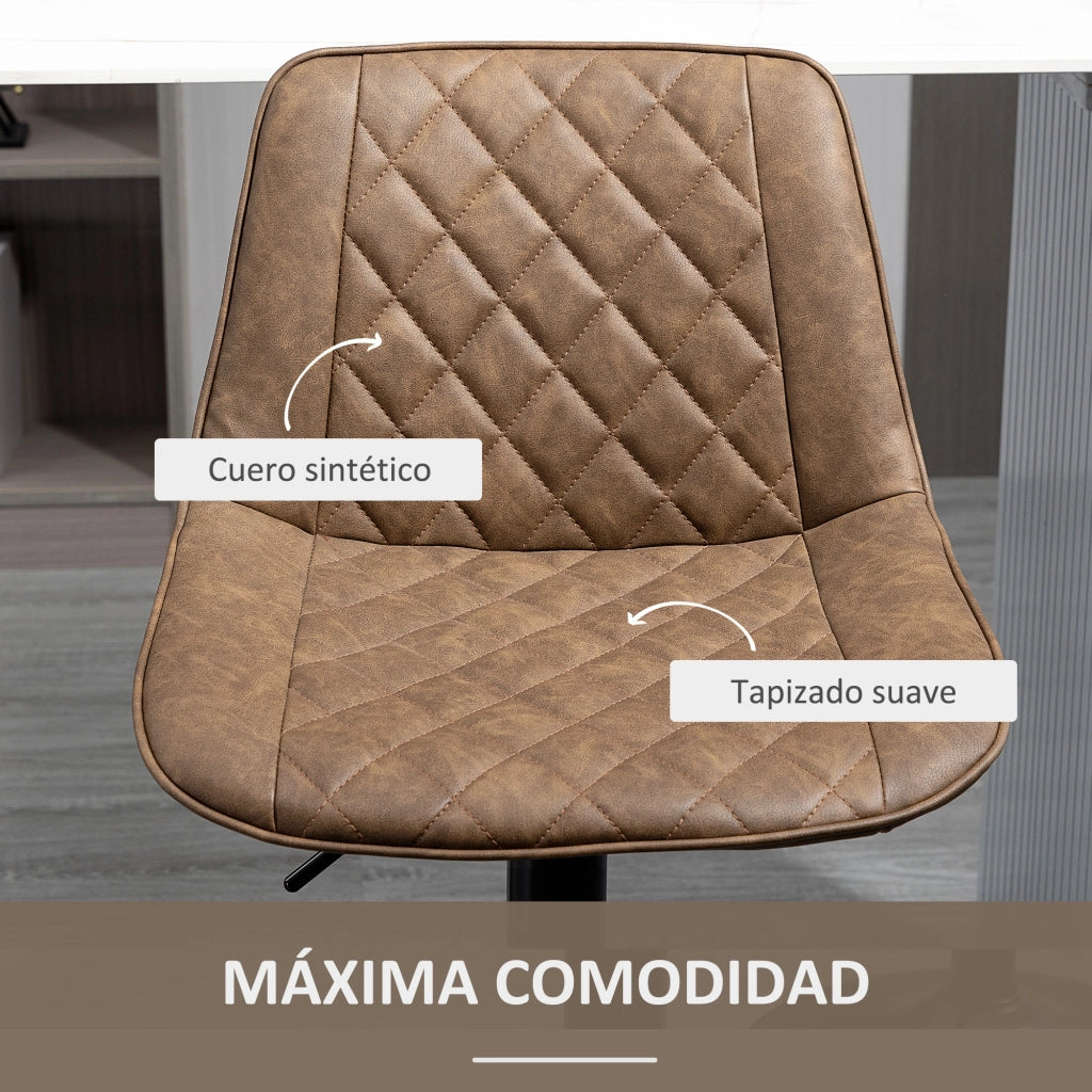 Set di 2 sgabelli da cucina alti con seduta girevole e altezza regolabile ¨C Zephmum ¨C Marrone 46.5x51x86-106 cm