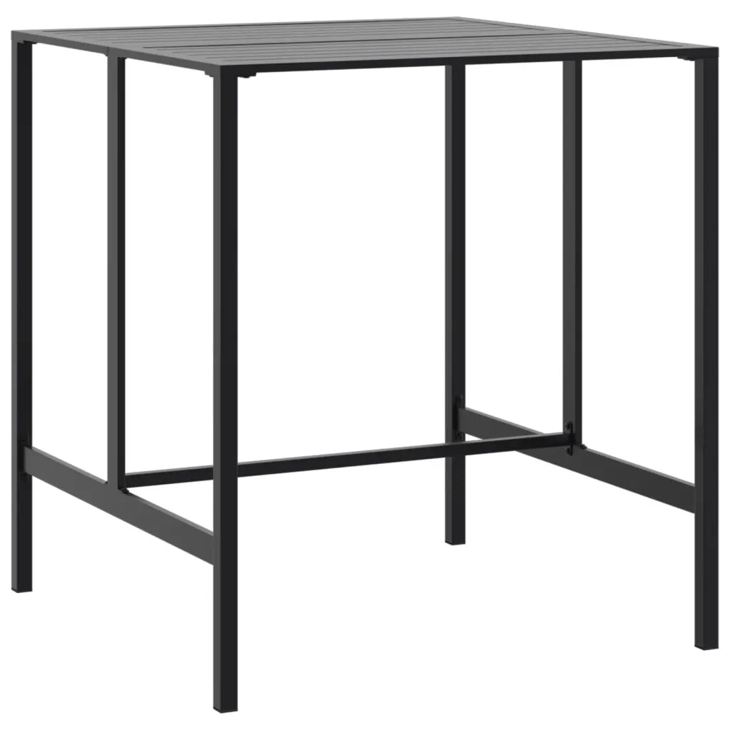 Set Bar da Giardino 5pz Nero in Acciaio Verniciato a Polvere