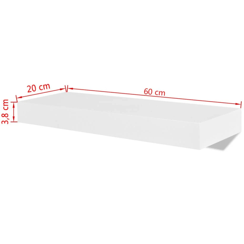 Scaffale da parete di design x2 in MDF bianco per DVD/libri 2702109/2