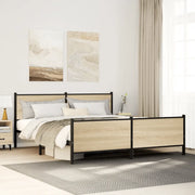 Giroletto senza Materasso in Metallo-Struttura Letto Rovere Sonoma 180x200 cm 328894