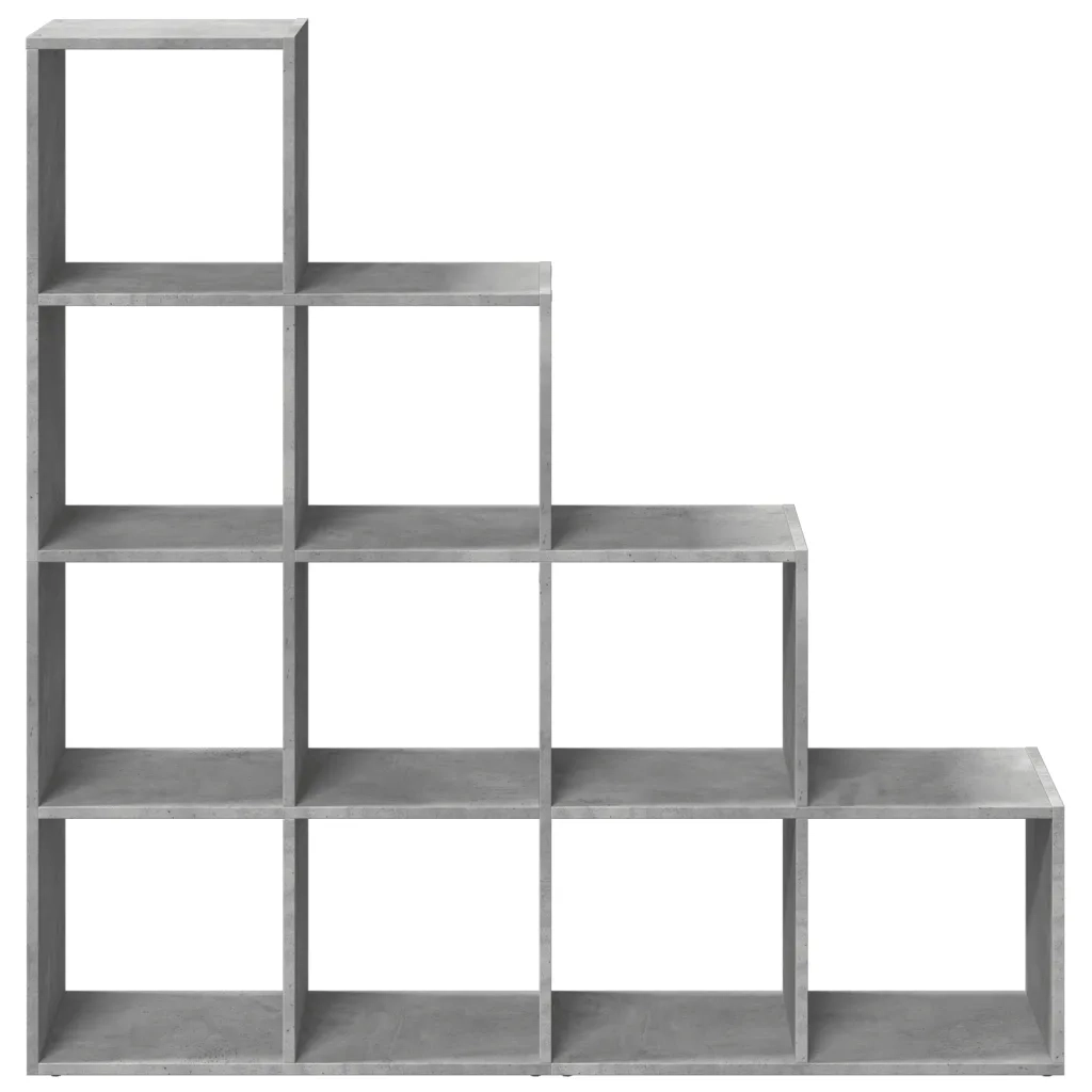 Libreria 4 Ripiani-Scaffale per Libri-Mobile di Stoccaggio Grigio Cemento 131,5x29x131,5 cm Truciolato