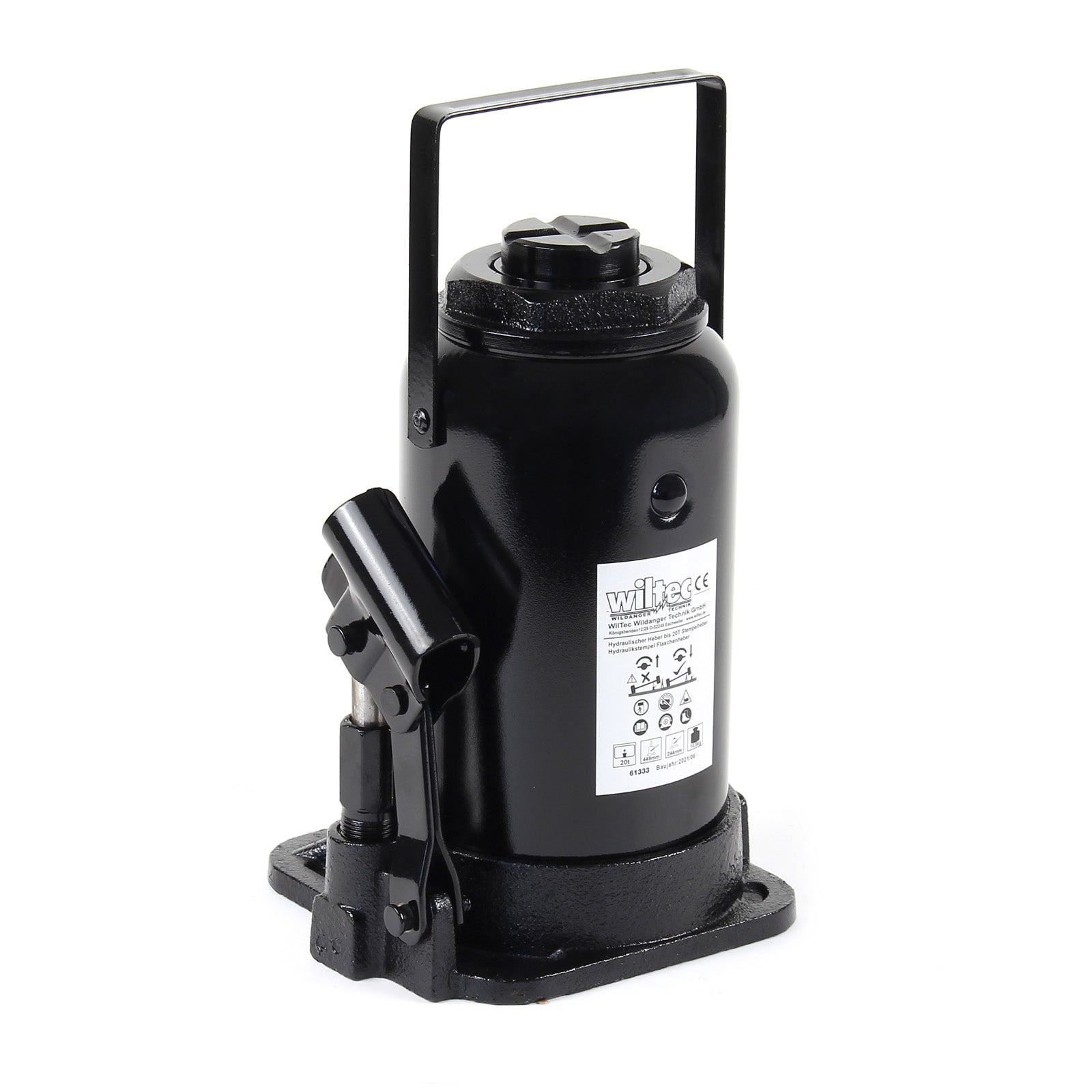 Cric a bottiglia da 20 t abbassamento lento 244-449 mm Martinetto idraulico