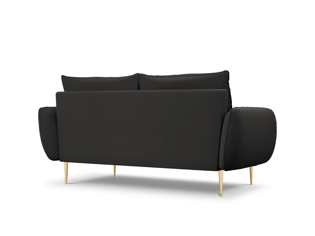Cosmopolitan Design - Divano "Vienna" 2 posti in bouclé nero 
