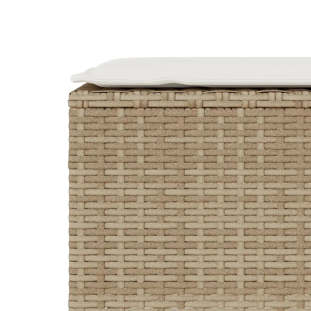 Panca da Giardino con Cuscino Beige 110x30x40,5cm in Polyrattan