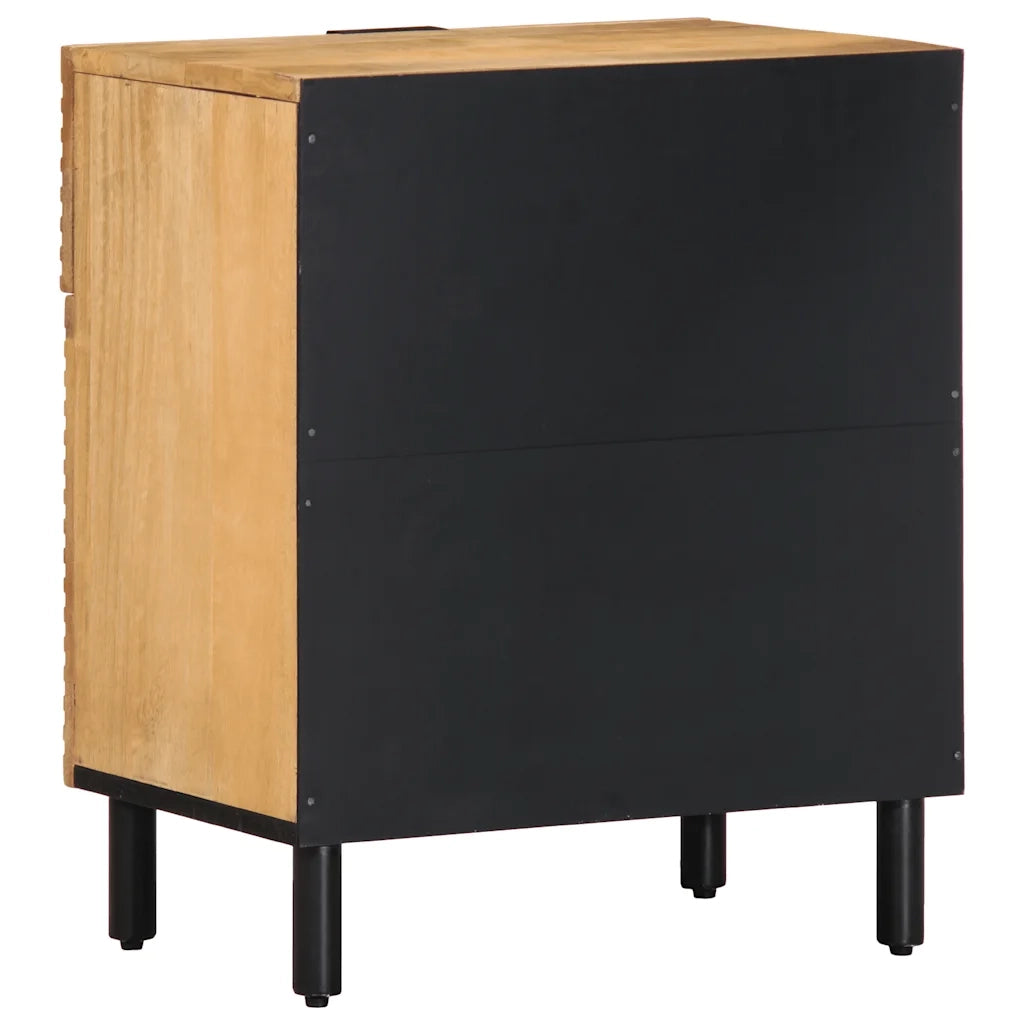 vidaXL Comodino Marrone 50x33x60 cm in Legno Massello di Mango