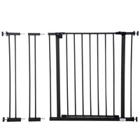 Cancelletto per Cani Estensibile con Viti e Ampia Apertura 76-107x76 cm in Metallo e Plastica Nero