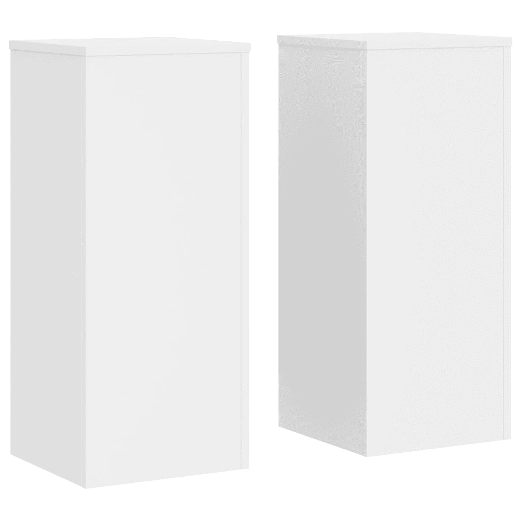 Supporti per Piante 2 pz Bianchi 30x30x70 cm Legno Multistrato