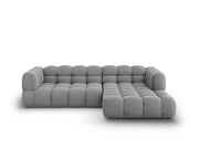 Cosmopolitan Design - Divano angolare modulare destro "Sky" 4 posti in velluto grigio chiaro 