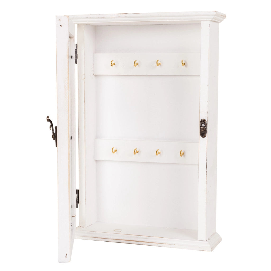 Cassetta portachiavi in legno bianco 23x7,5x34h