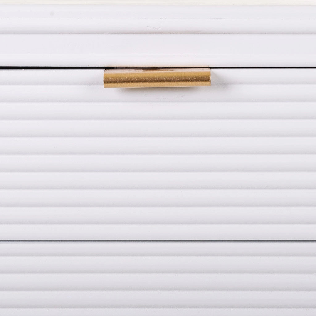 Comodino in legno bianco 39,5x36x70,5