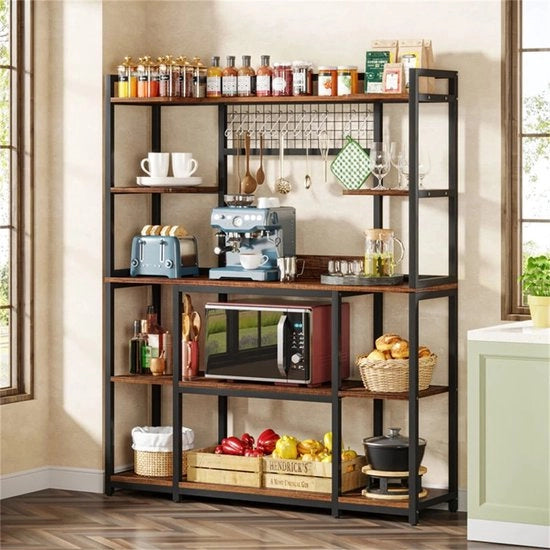 Cassa Cucina - Cassetta Magnetica - Cassetta da Pasticceria - Cassetta di Archiviazione Cucina Industriale - 140x35x170cm - Legno/Metallo - Inclusi 6 Orefici - Rustico Miele