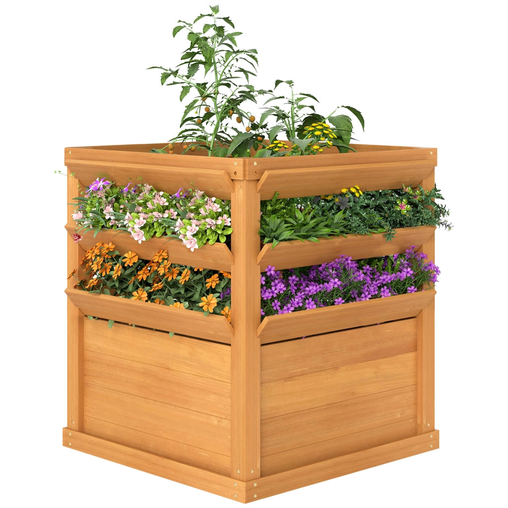 Fioriera da Giardino con Griglia ¨C zephmum ¨C Karamellbraun Legno 65x65x60 cm